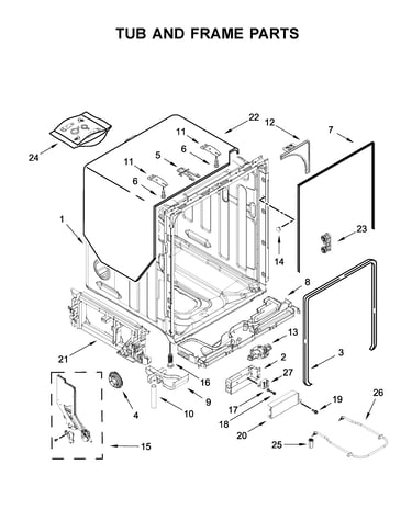 Tub and frame parts