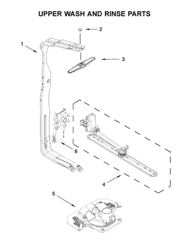 Upper wash and rinse parts