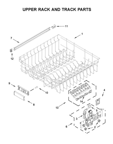 Upper rack and track parts
