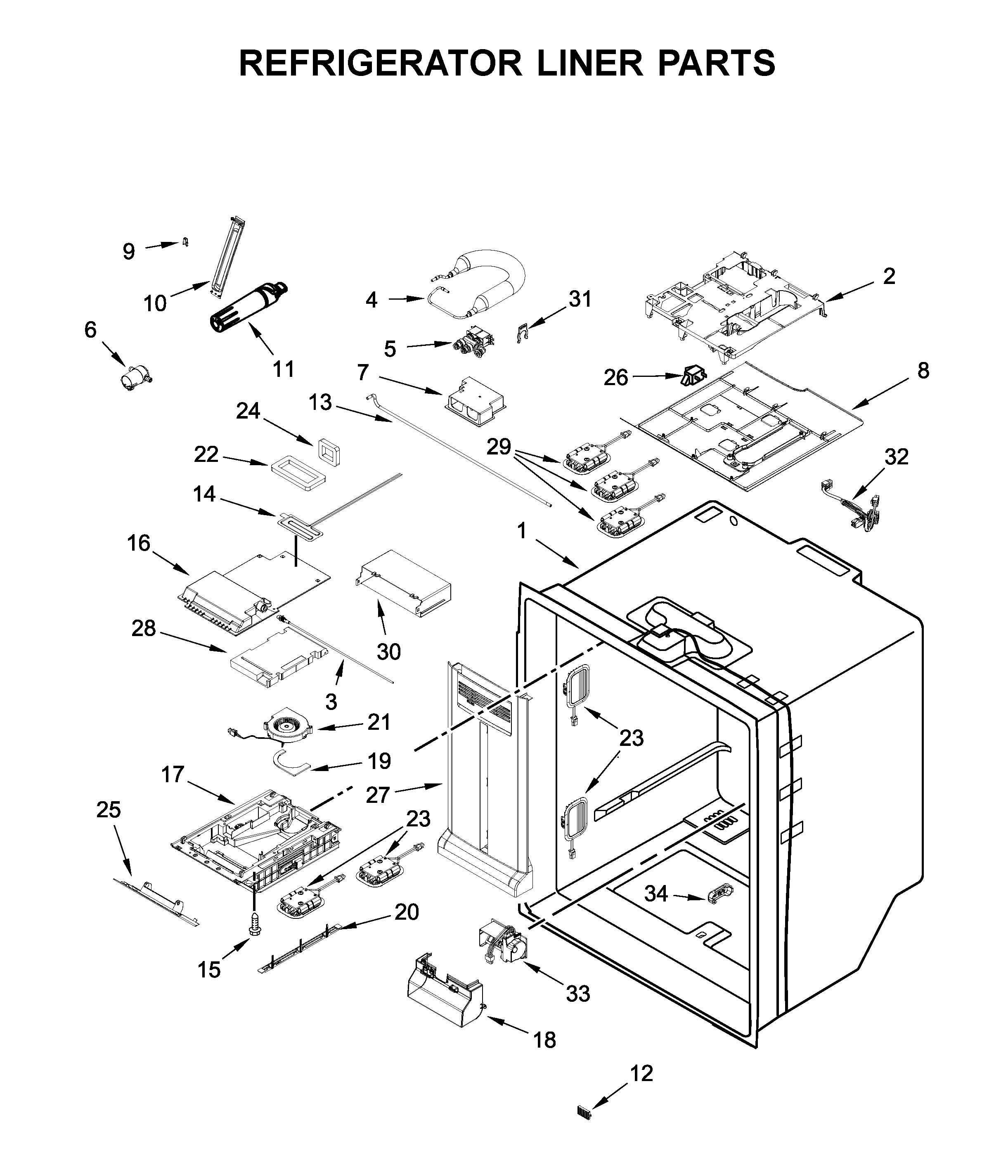 Refrigerator liner parts