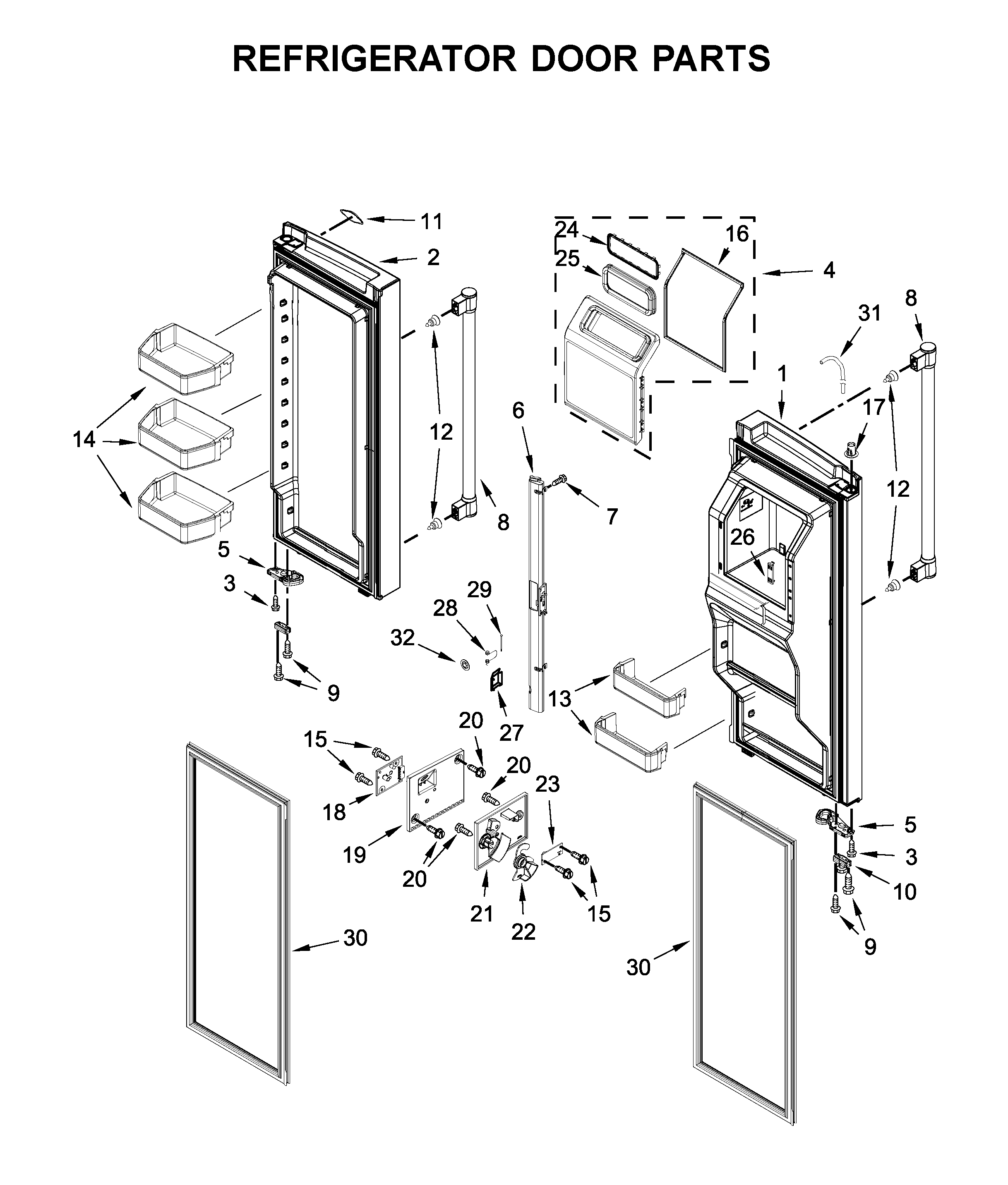 Refrigerator door parts