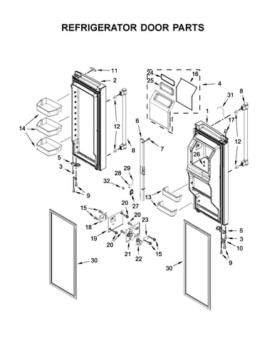 Refrigerator door parts