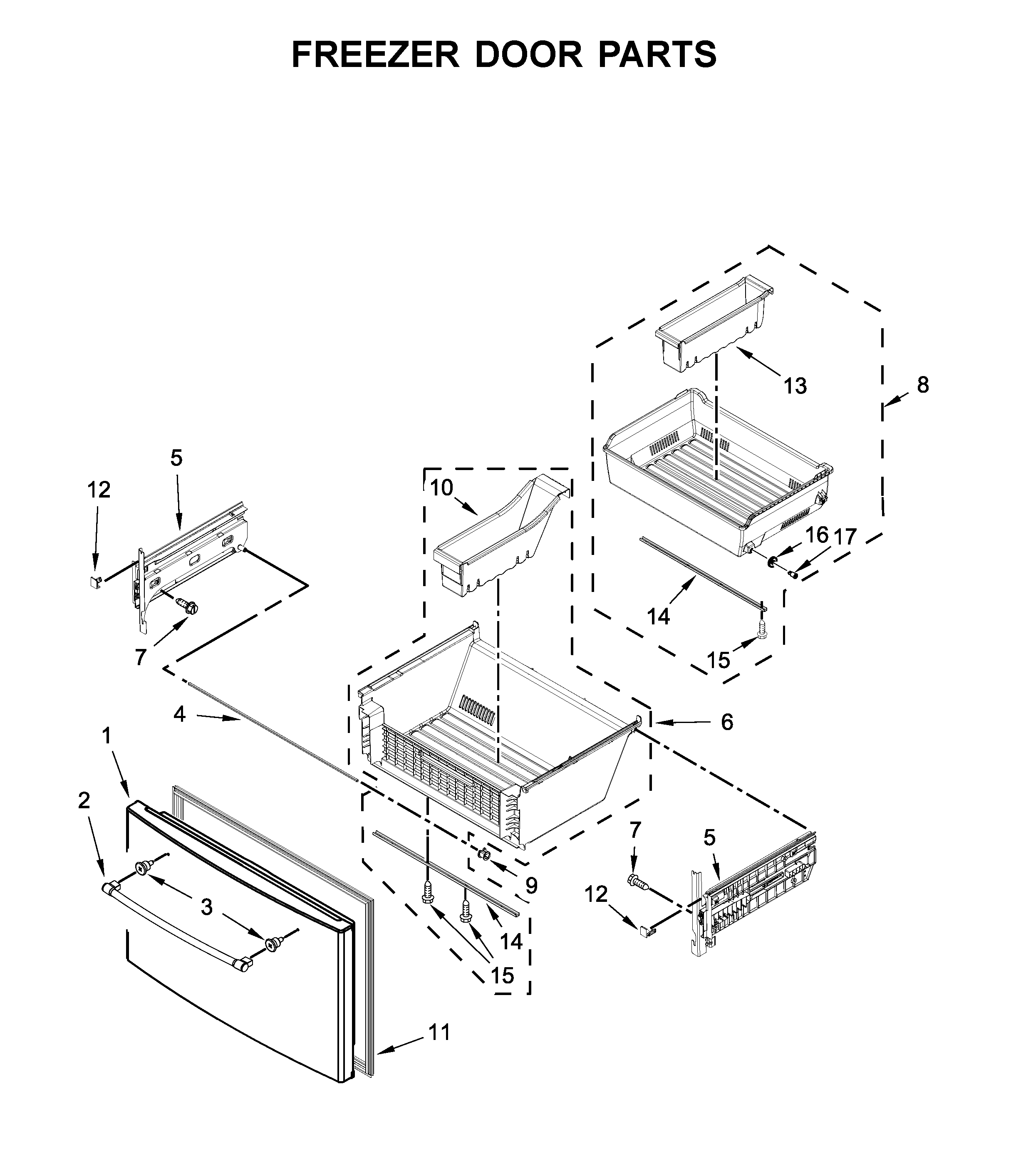 Freezer door parts