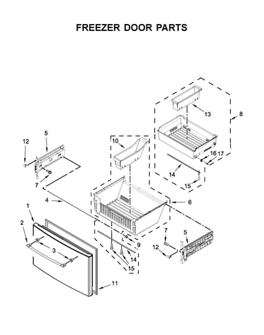 Freezer door parts