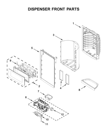 Dispenser front parts