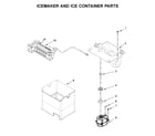 Maytag MFT2772HEZ02 icemaker and ice container parts diagram