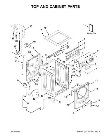 Top and cabinet parts