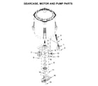 Whirlpool WTW4655JW1 gearcase, motor and pump parts diagram