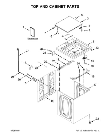 Top and cabinet parts