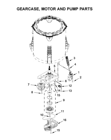 Gearcase, motor and pump parts