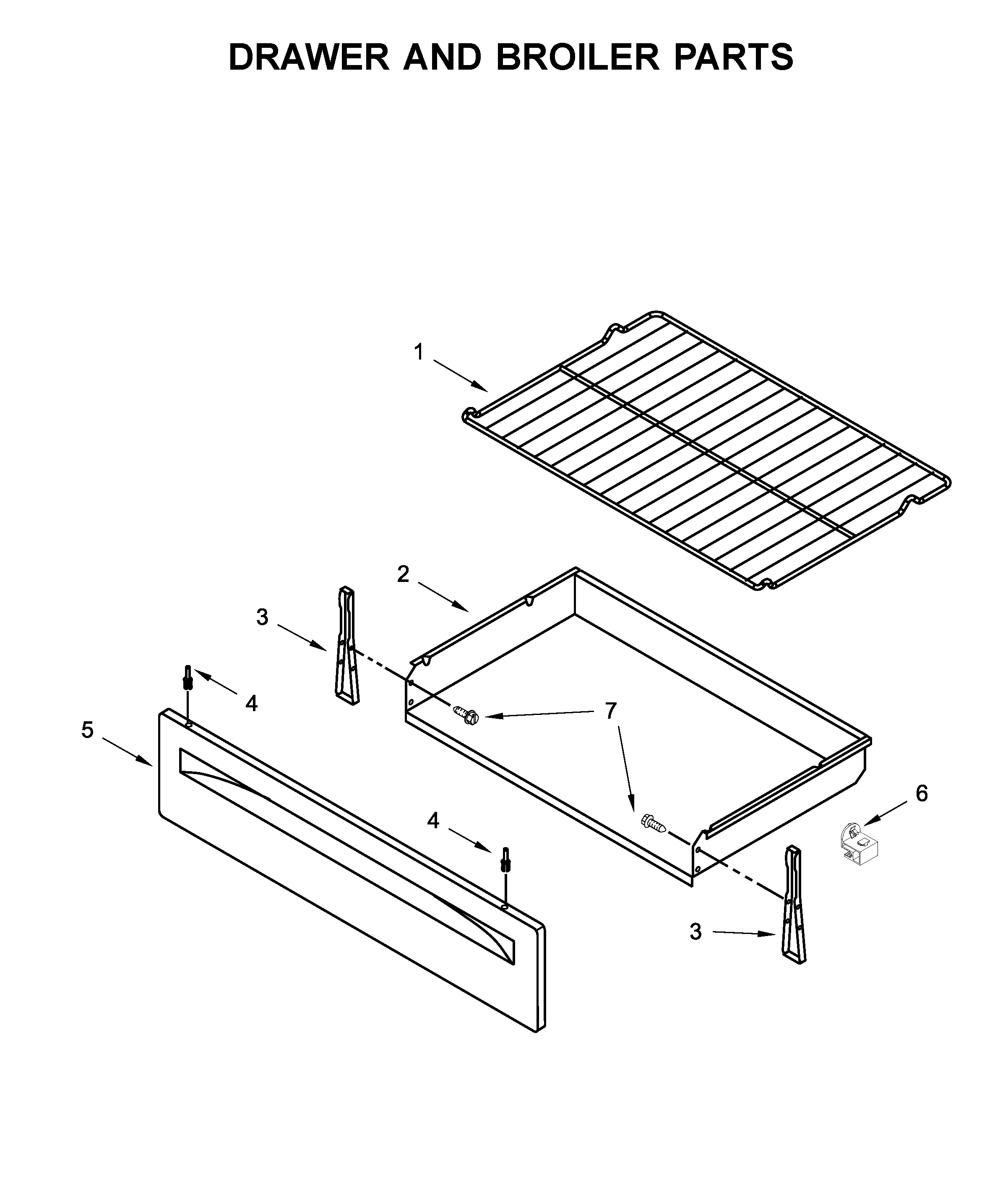 DRAWER AND BROILER PARTS