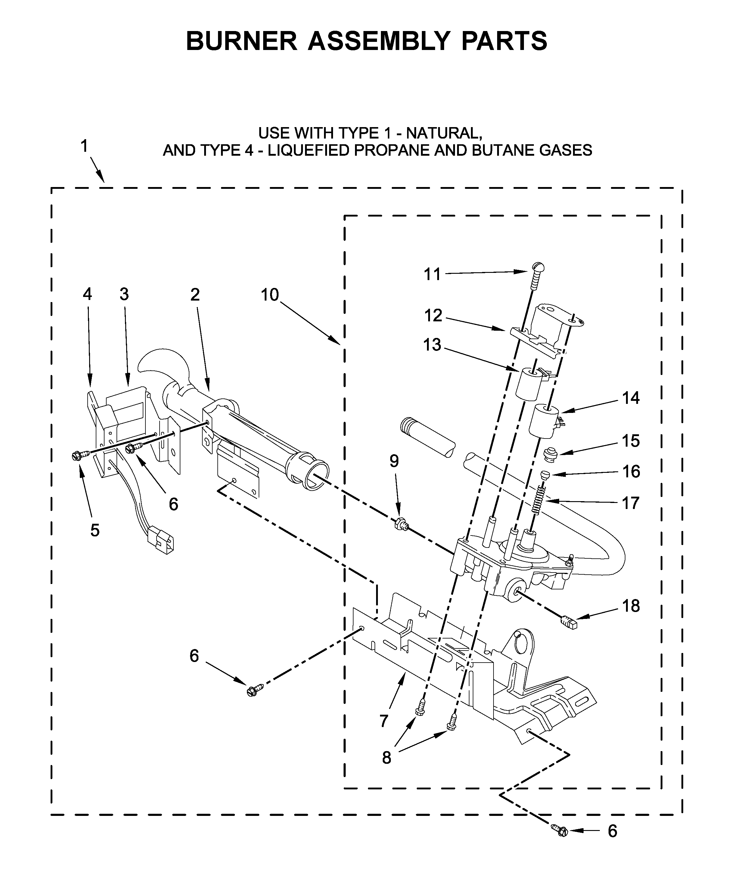 Burner assembly parts