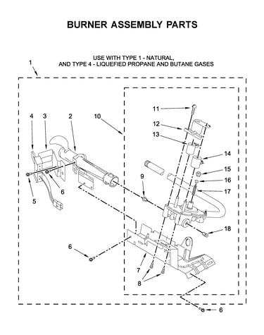 Burner assembly parts