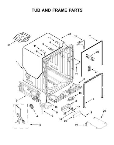Tub and frame parts