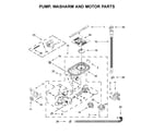 KitchenAid KDTM604KBS0 pump, washarm and motor parts diagram