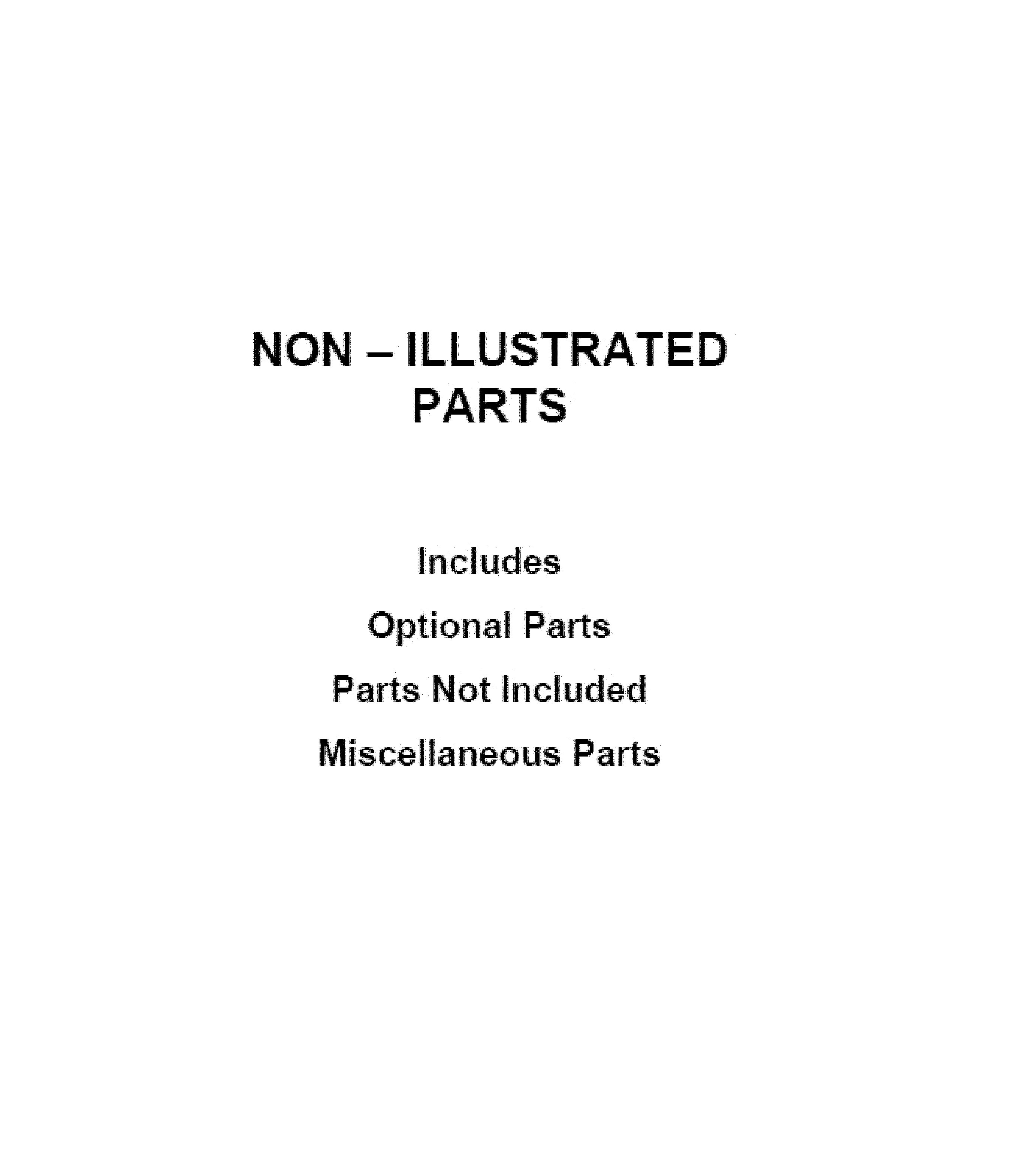 OPTIONAL PARTS (NOT INCLUDED)