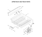 KitchenAid KDFM404KPS0 upper rack and track parts diagram