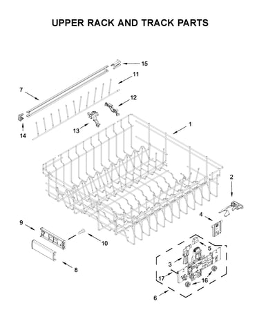 Upper rack and track parts