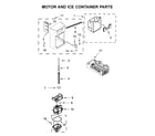 KitchenAid KRSF705HBS01 motor and ice container parts diagram