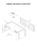 Cabinet and installation parts