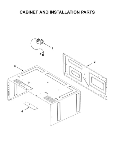 Cabinet and installation parts