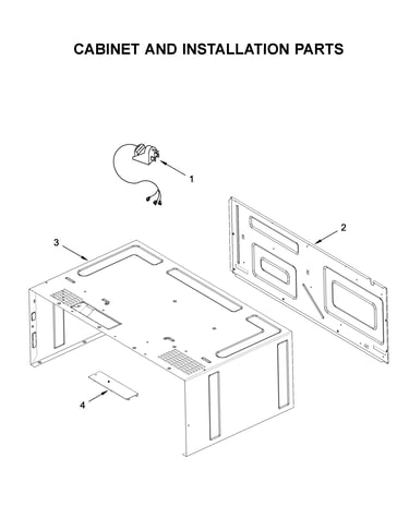 Cabinet and installation parts