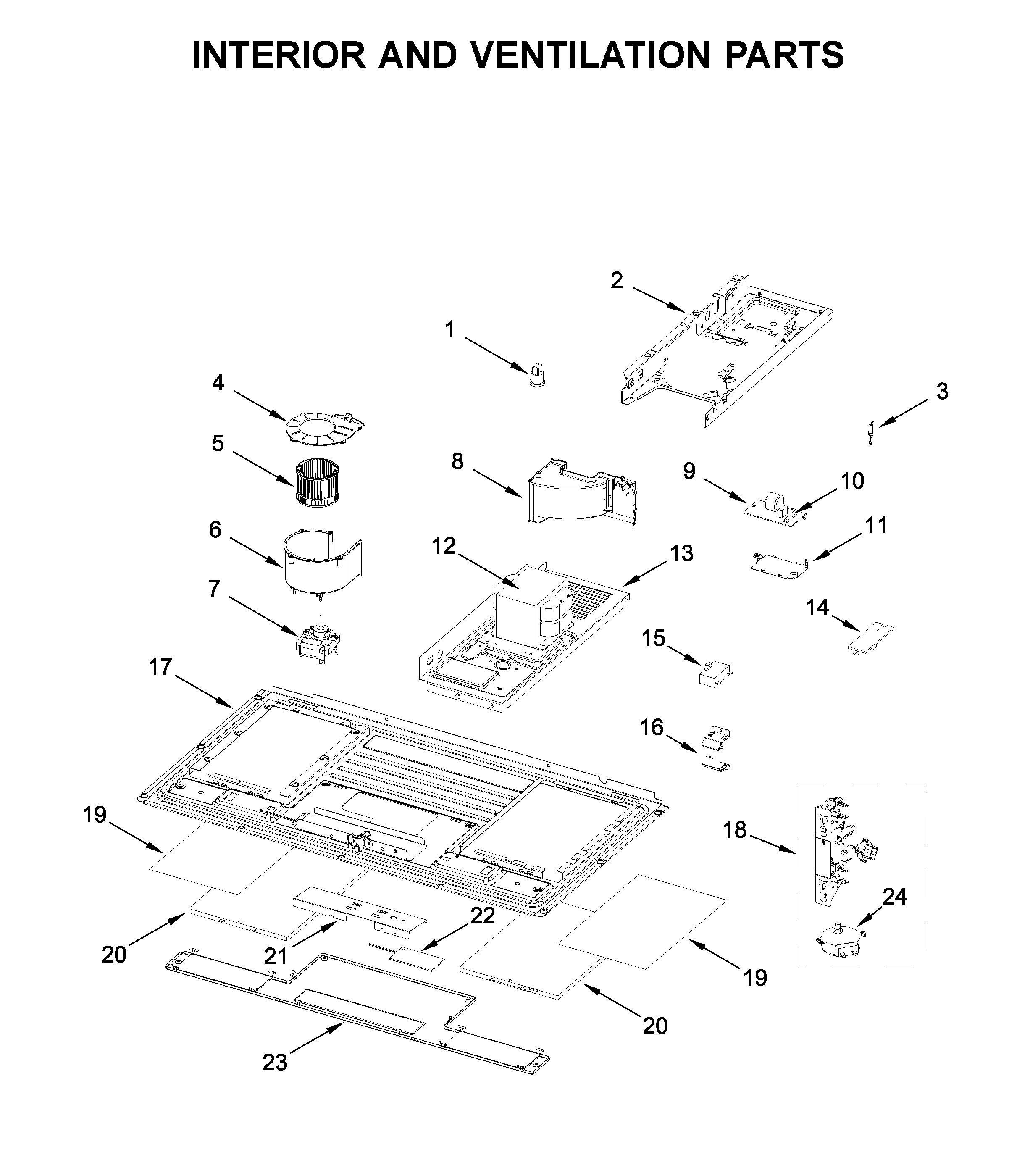 Interior and ventilation parts
