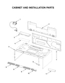 Cabinet and installation parts