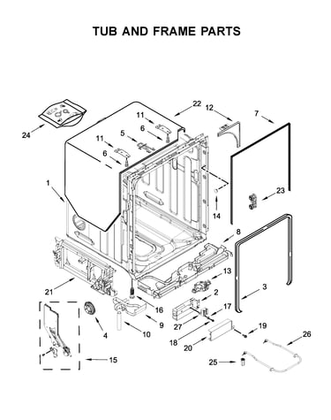Tub and frame parts