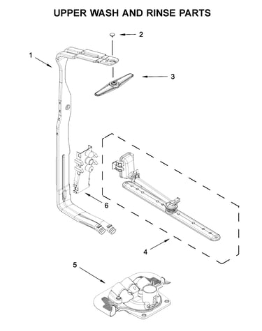 Upper wash and rinse parts