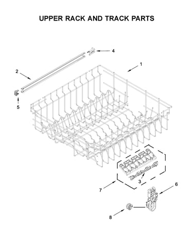 Upper rack and track parts