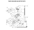 KitchenAid KDPM804KPS0 pump, washarm and motor parts diagram