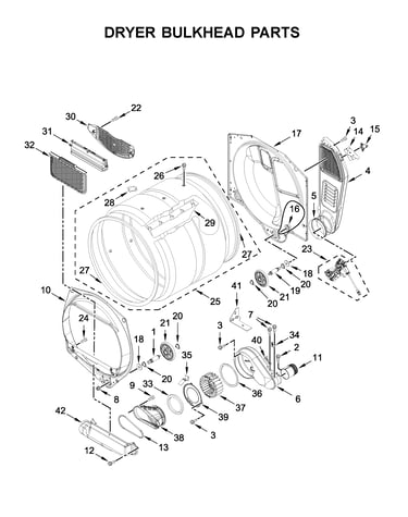 Dryer bulkhead parts