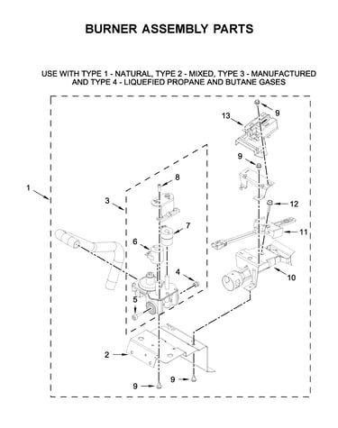 Burner assembly parts