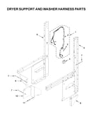 Dryer support and washer harness parts
