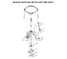 Whirlpool 7MWGT4027HW1 washer gearcase, motor and pump parts diagram