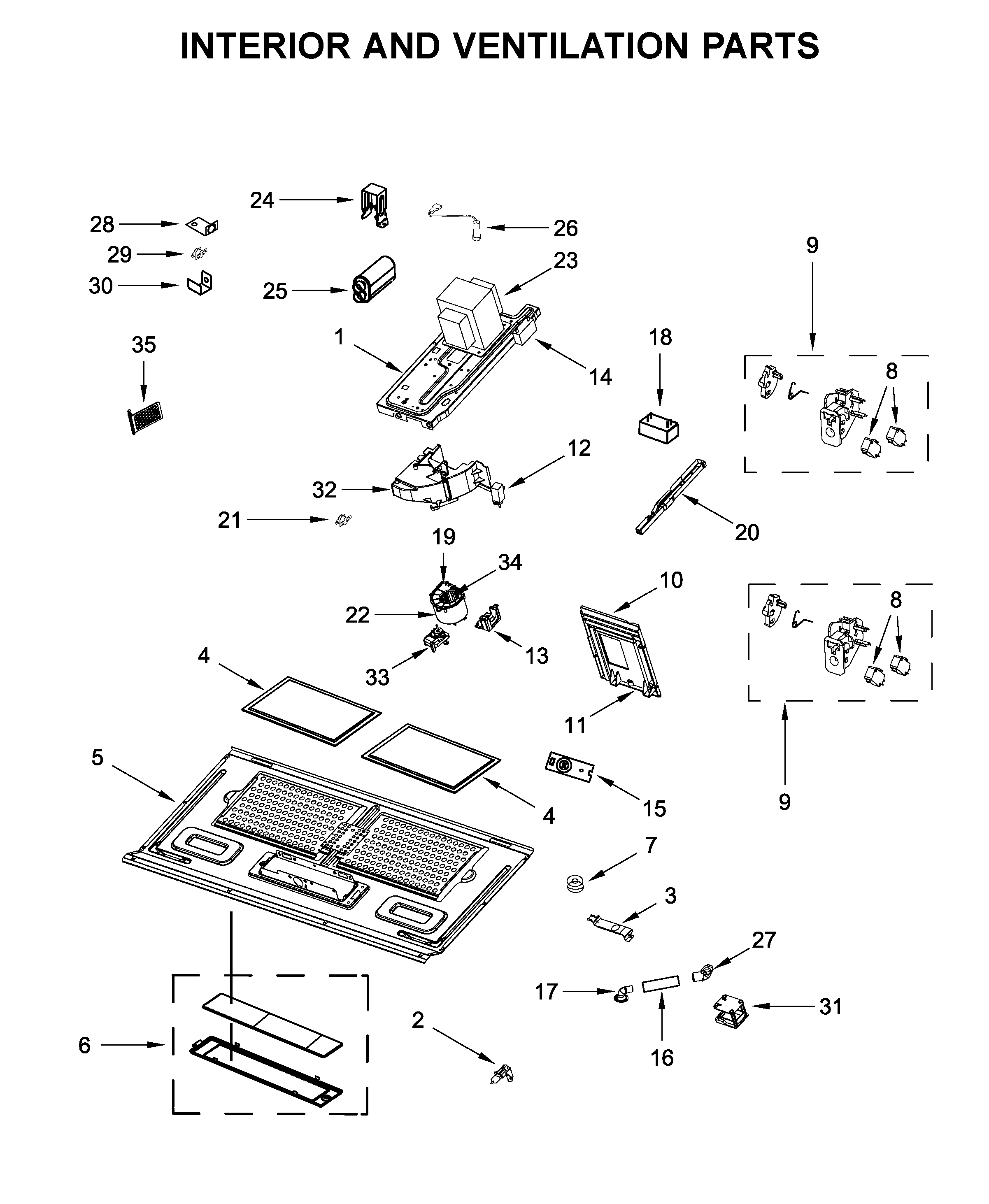 INTERIOR AND VENTILATION PARTS