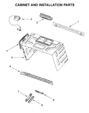 Cabinet and installation parts
