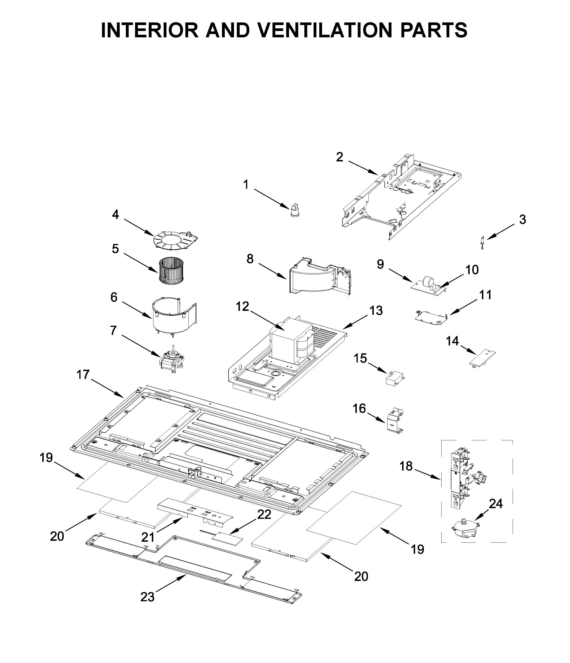 Interior and ventilation parts
