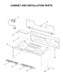 Cabinet and installation parts