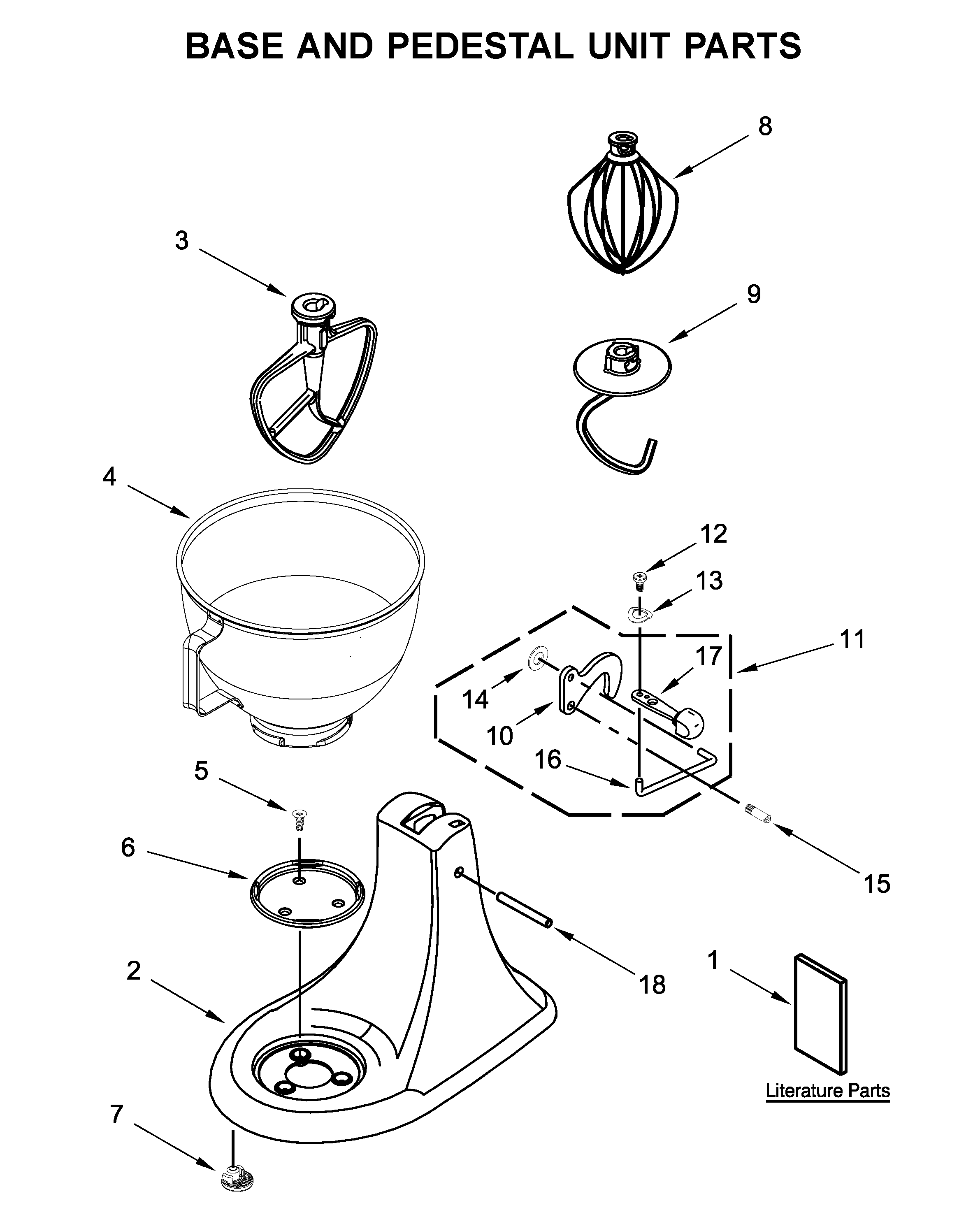 Base and pedestal unit parts