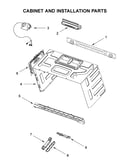 Cabinet and installation parts
