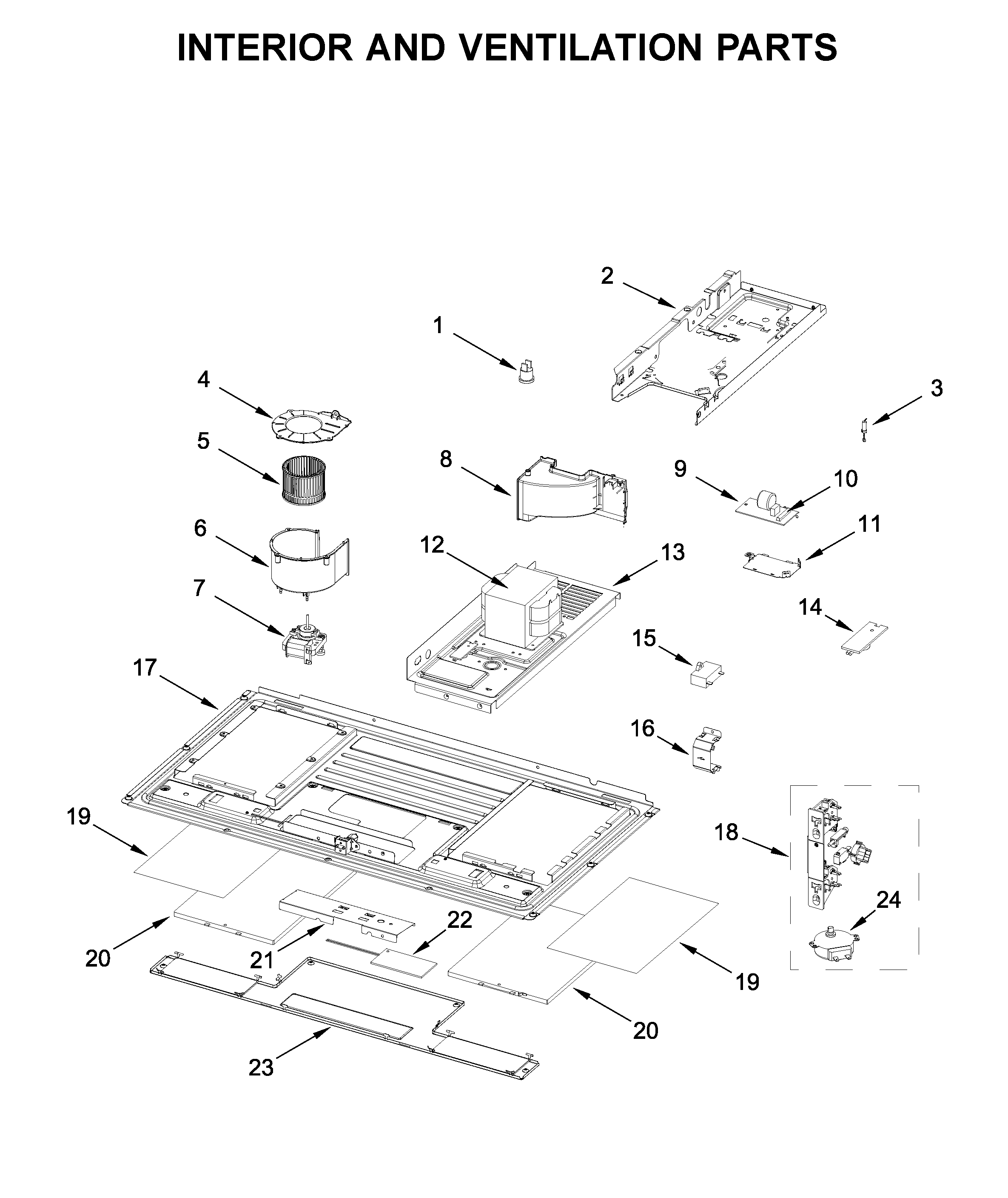 Interior and ventilation parts