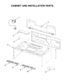 Cabinet and installation parts