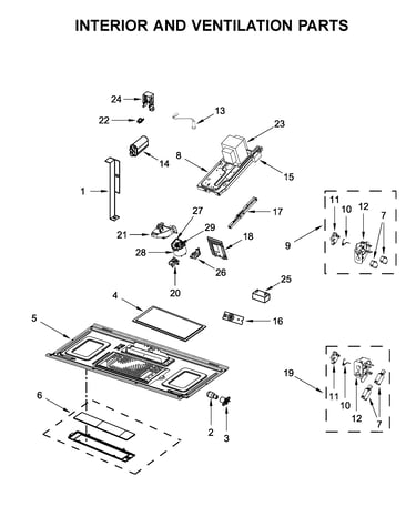 Interior and ventilation parts