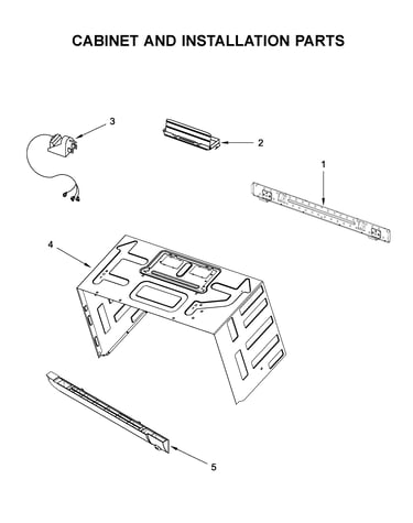 Cabinet and installation parts