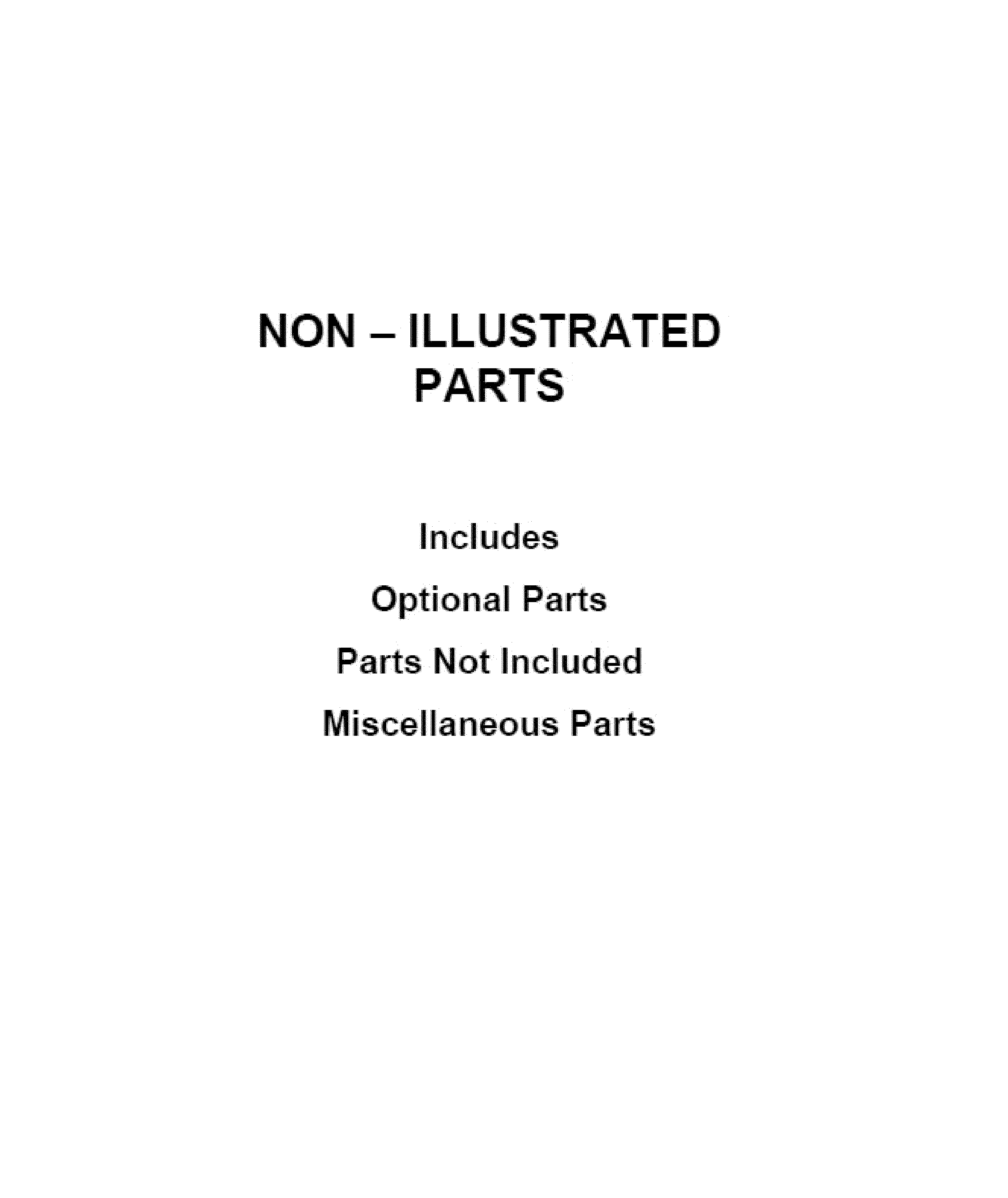 OPTIONAL PARTS (NOT INCLUDED)