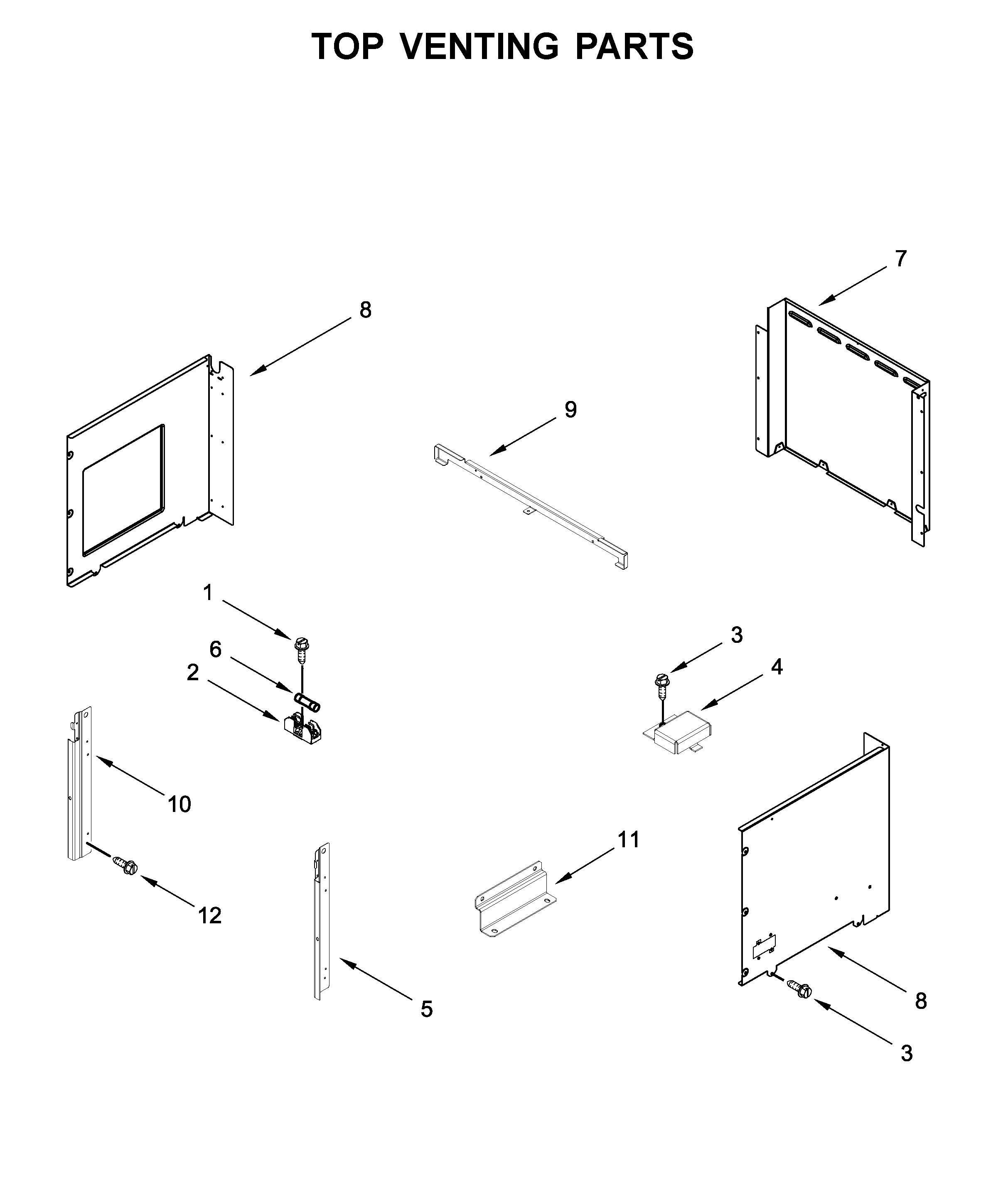 Top venting parts
