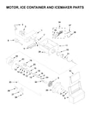 Motor, ice container and icemaker parts