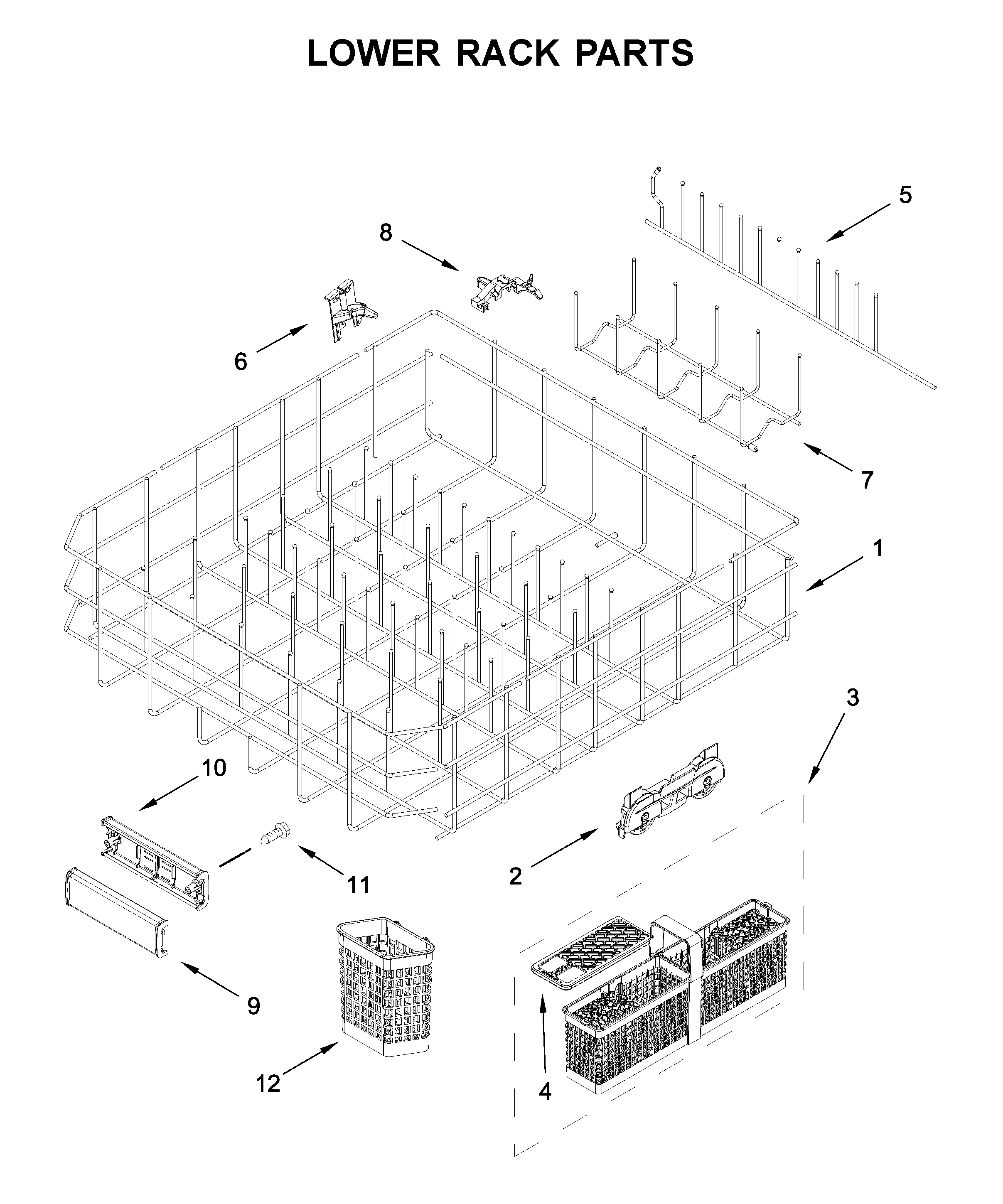 Lower rack parts
